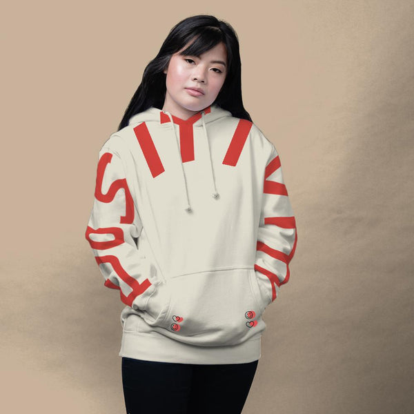 Cream and red hoodie new arrivals