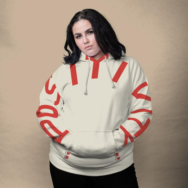 Cream and sales red hoodie