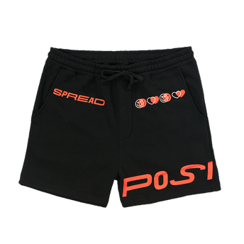 Spread Positivity Shorts - Black (Red)-FRONT