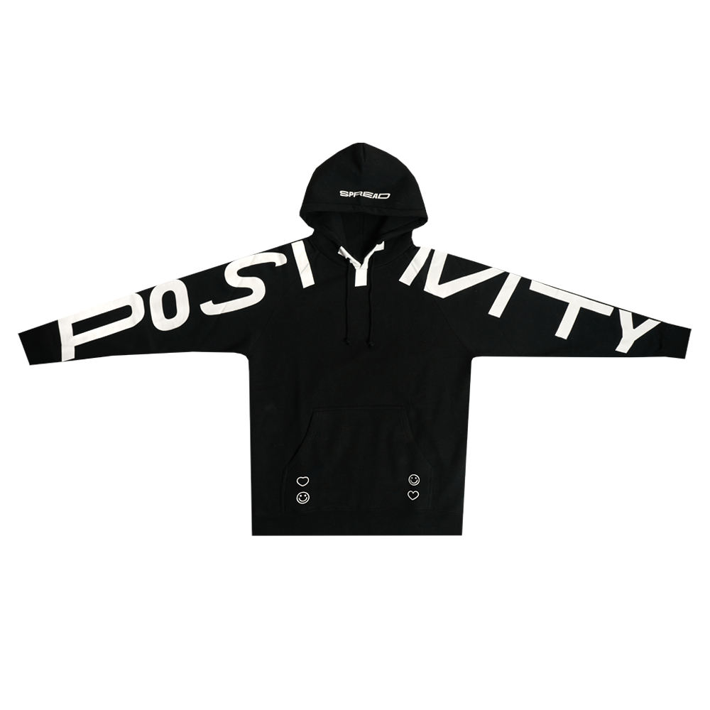 Spread Positivity Hoodie - Black (White)