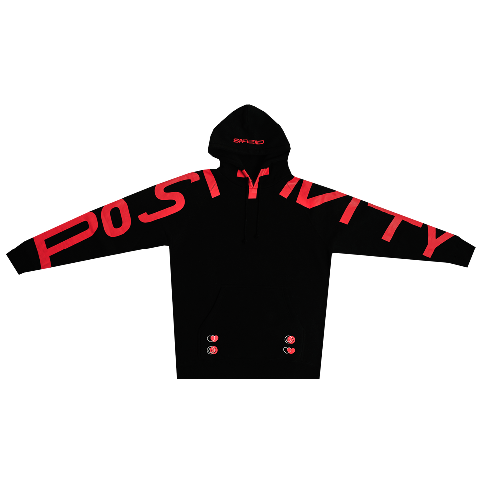 Spread Positivity Hoodie - Black (Red)