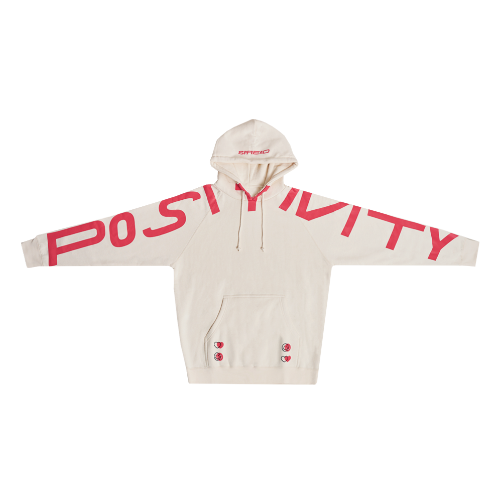 Spread Positivity Hoodie Cream Red Dolan Twins Official Store