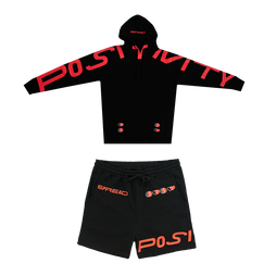 SP Hoodie + Short Bundle - Black (Red)